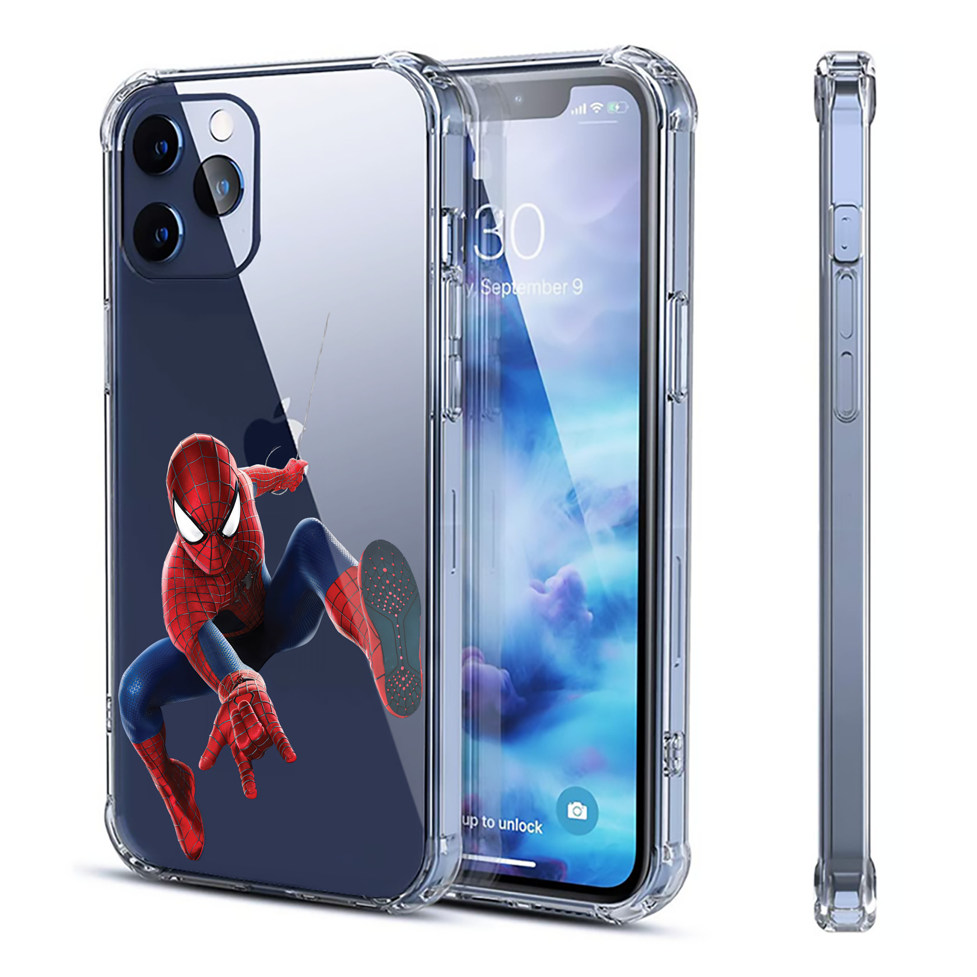 （画像用） Spider Man スパイダーマン 【iPhone 12シリーズ対応】透明スマホケース（クリアソフトケース）
